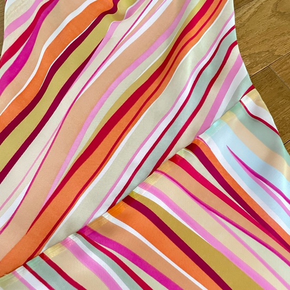 Y2K BCBG Maxazria Stripe Asymmetrical Cowl Neck Dress EUC - Picture 4 of 11